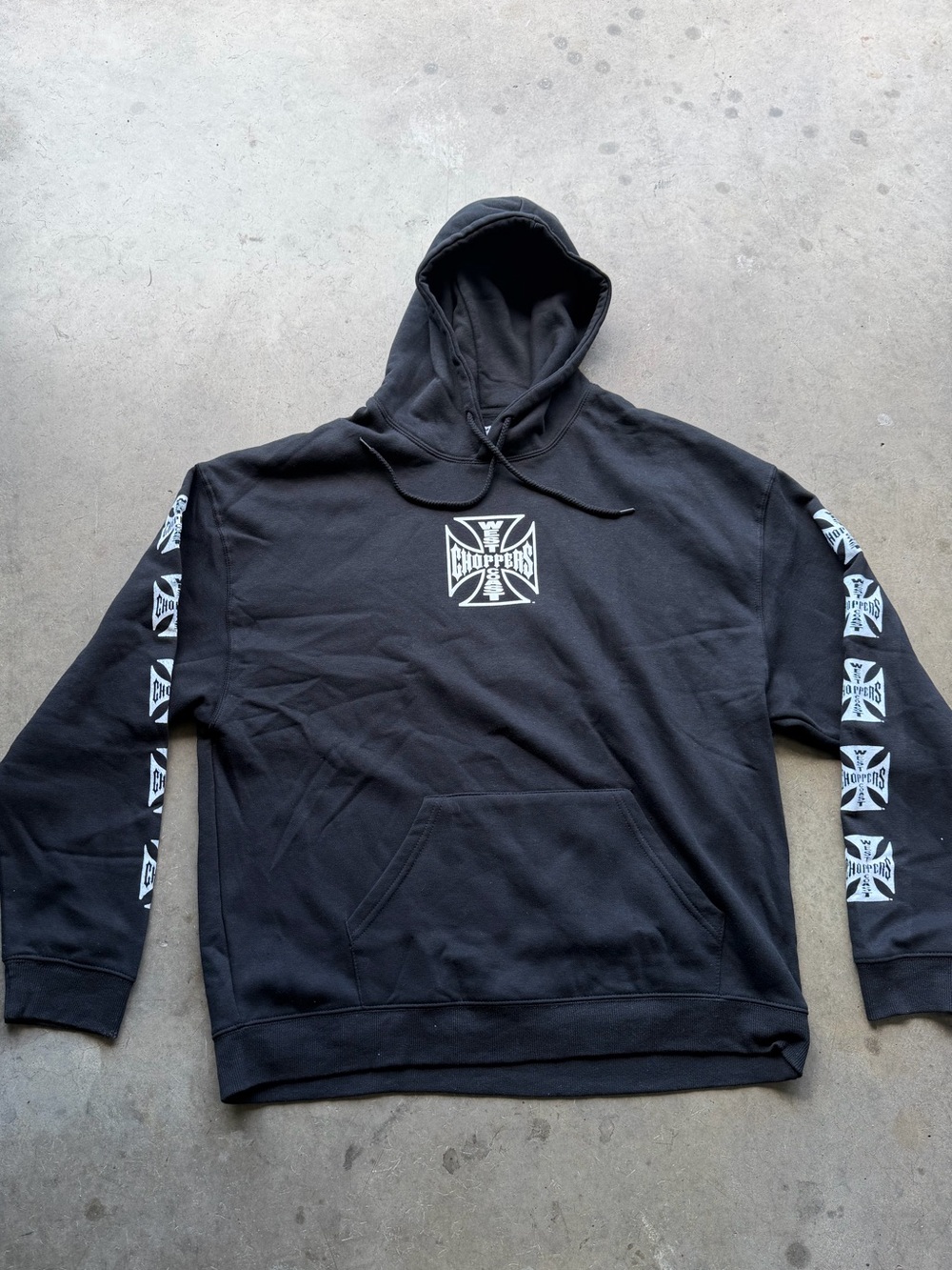 Choppers Black Pullover Hoodie with Sleeve Logo